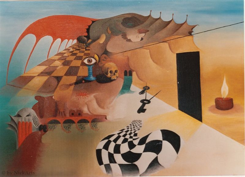 Das große Spiel. Gemälde - Öl auf Leinwand